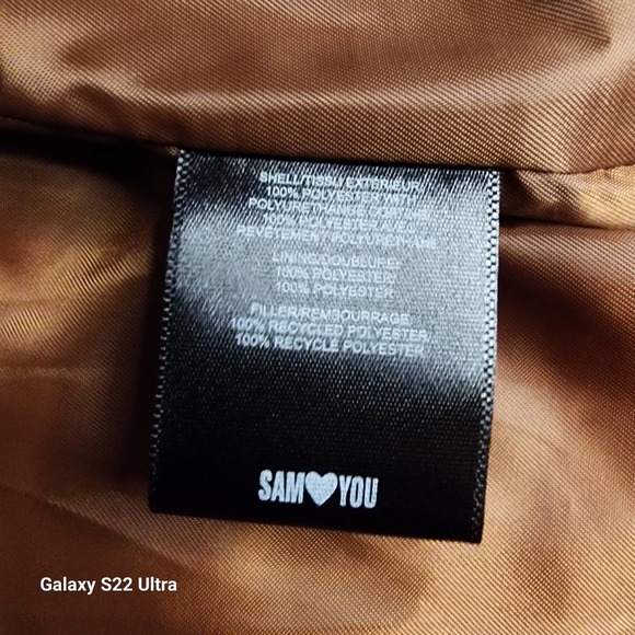 Sam Edelman NWOT XL Cognac Brown Faux zlesther Womans Quilted Pattern Jacket - Picture 6 of 11